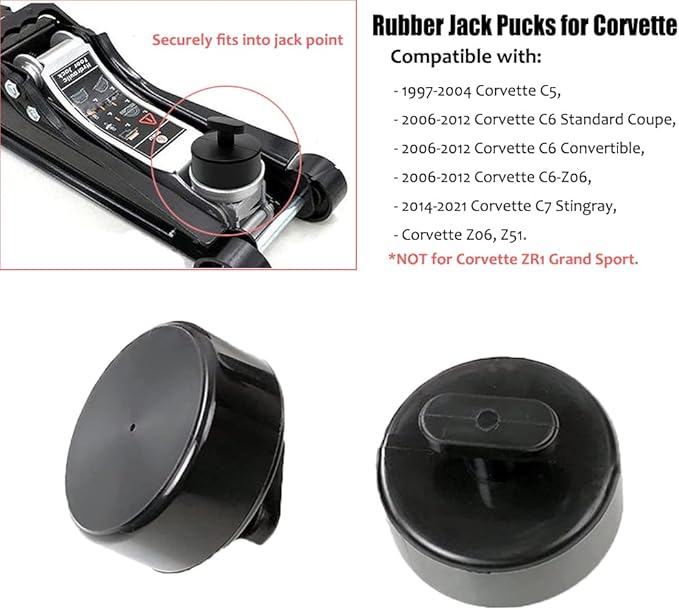 4 Pcs Jack Pad, Rubber Jacking Lift Puck, Lift Point Adapter for Chevrolet Corvette C5 C6 C7 GS Z, with Storage Bag