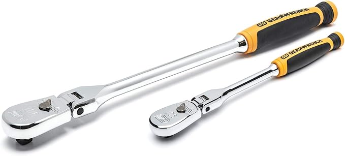 GEARWRENCH 2 Pc 1/4", 3/8" Drive 90 Tooth Cushion Grip Flex Head Ratchet Set - 81204T