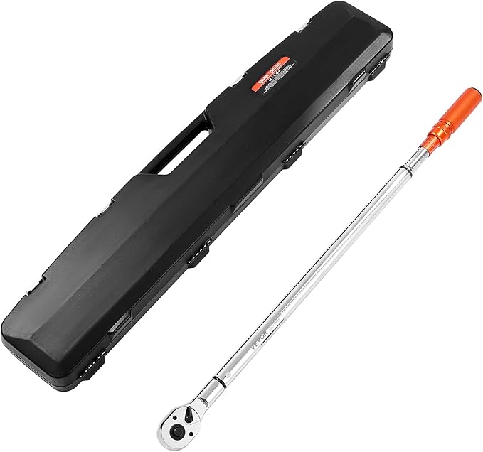 VEVOR 3/4 Inch Drive Torque Wrench 100-600fFT.LB/136-814Nm, 1 Inch Adapter, Split Beam, 48'' Length, less effort for Off-road Equipment,Truck,Motor Homes & Drilling Platform