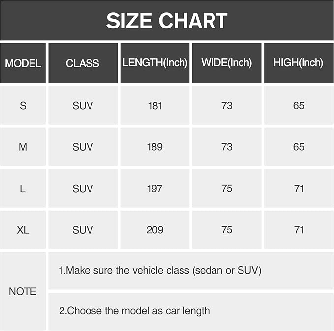DINGHAO Car Cover Waterproof All Weather with Hot Stitching for Automobiles,6 Layers Outdoor Full Exterior Cover Sun UV Rain Snow Wind Protection Fit for 209"(209 * 75 * 71 inch) SUV
