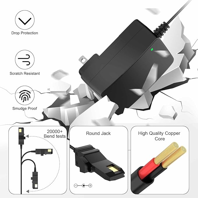 IBERLS Charger Compatible with Power Wheels and Orange Top 12 Volt Battery, Replacement Power Adapter, with Light, 6.5FT Cord