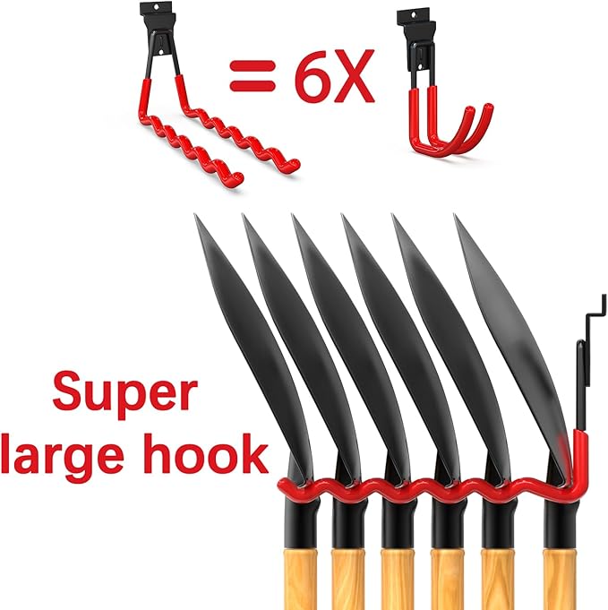 3-H Slatwall Hooks 18 Pack Heavy Duty Multi Sizes, Slatwall Accessories & Hangers Compatible with Proslat Handiwall Crownwall StoreWALL, Garage Slat Wall Hooks for Tools & Daily Items(Red)