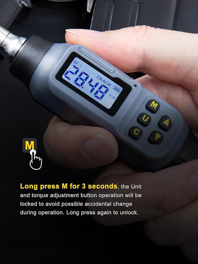 GROWNEER Digital Torque Screwdriver, 2.66-53.1 In-lb/0.3-6 Nm, 1/4'' Drive Inch Pound Torque Screwdriver Electrician with Buzzer & LED Indicator, 27 In 1 Torque Wrench Screwdriver Set, Black