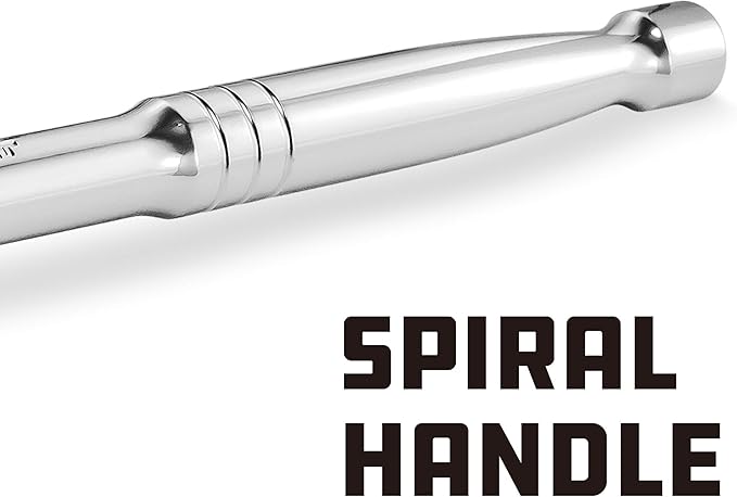Powerbuilt 1/4 Inch Drive Sealed Head Ratchet, 72 Tooth, Reversible Switch, 5 Degree Swing, Spiral Contour Handle - 649930