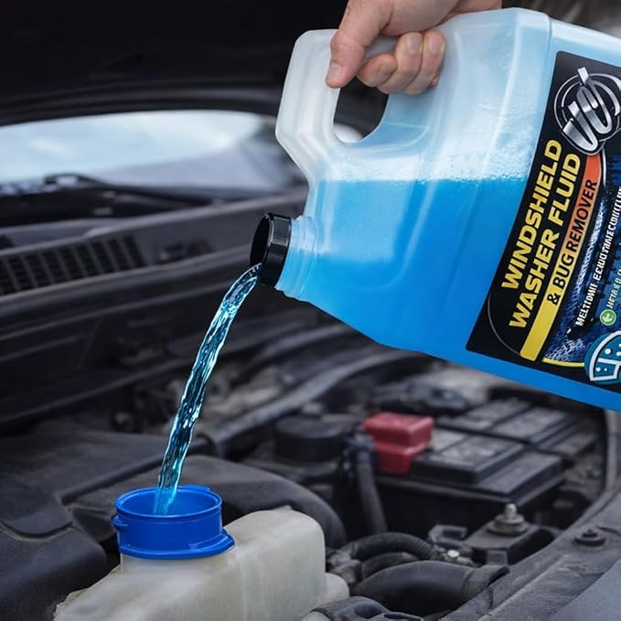 UCS Windshield Washer Fluid 2-in-1 Bug Remover – Ready to Use Formula – Streak-Free Cleaning – Removes Dirt & Road Grime – 1 Gallon (128 fl oz)