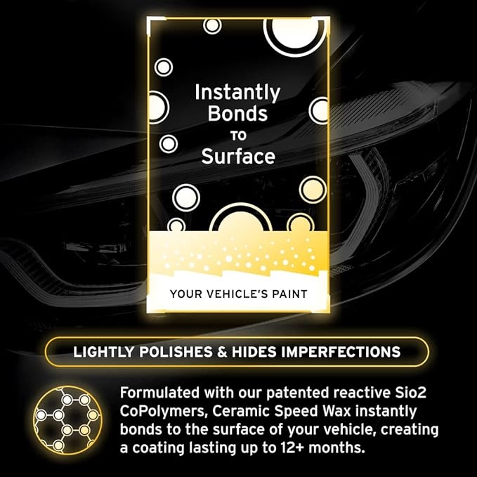Ethos Ceramic Speed Wax – SiO2 Ceramic Coating Spray for Cars – Hydrophobic Car Wax Spray Top Coat Polish – High Gloss Shine, Ceramic Spray Wax – 12+ Month Protection