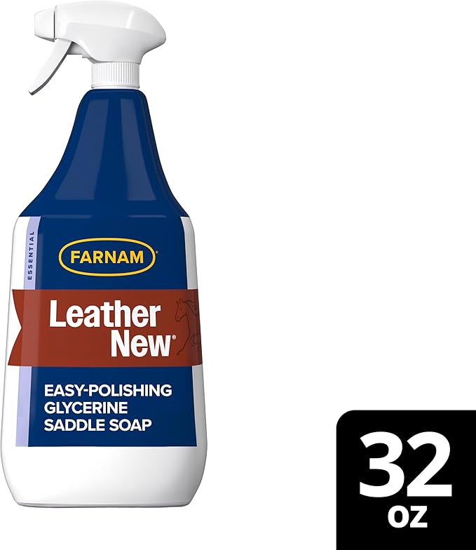 Farnam Leather New Easy-Polishing Glycerine Saddle Soap and Leather Cleaner, 32 oz
