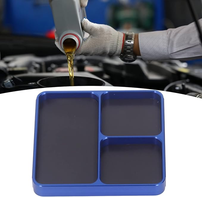 Fdit Aluminum Alloy Magnetic Parts Tray Set, Easy Cleaning Screws Holder Tool for DIY Projects