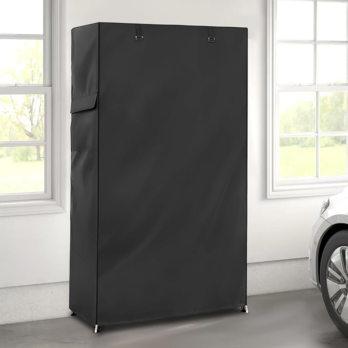 Wire Shelf Cover,600D Heavy Duty 100% Waterproof Shelf Covers for Wire Shelving,Outdoor Storage Shelves Cover for Metal Rack,48" W x 24" D x 72" H,Black