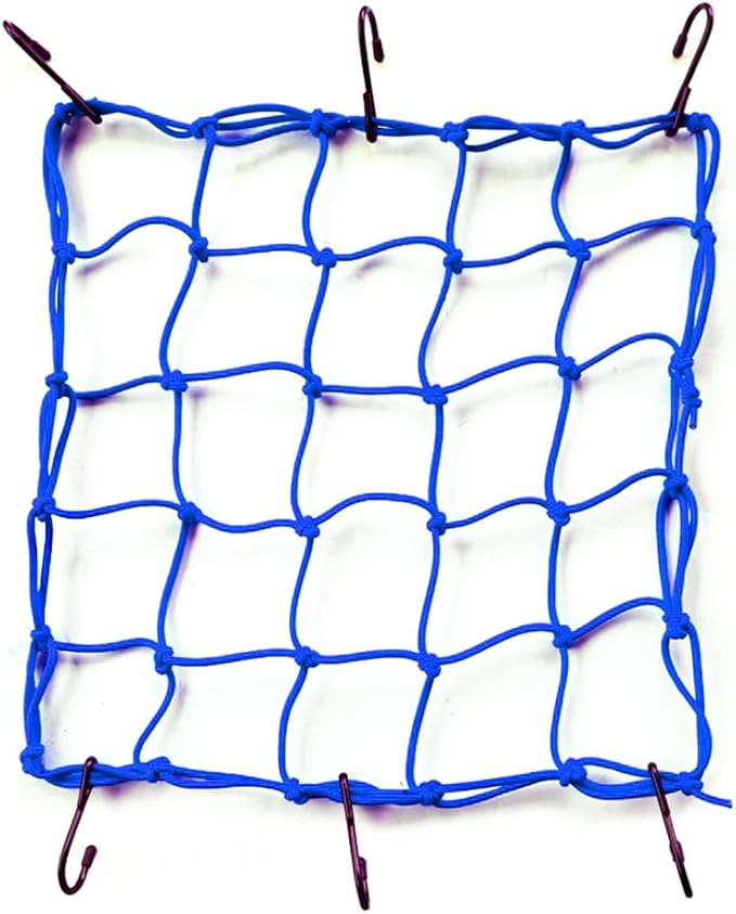 ONIPAX 15"x 15" High Elastic Bungee Cargo Net with 6 Hooks for Bicycle Motorcycle