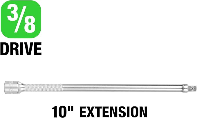 OEMTOOLS 22494 10 Inch Socket Wrench Extension, 3/8 Inch Drive Ratchet Wrench Extender Tool, Tight Reach Extension Wrench Adaptor, Socket Wrench Extension Cheater Wrench