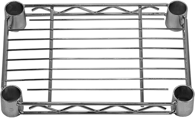 Shelving Inc. 8" d x 12" w Chrome Wire Shelving with 2 Tier Shelves, Weight Capacity 800lbs Per Shelf