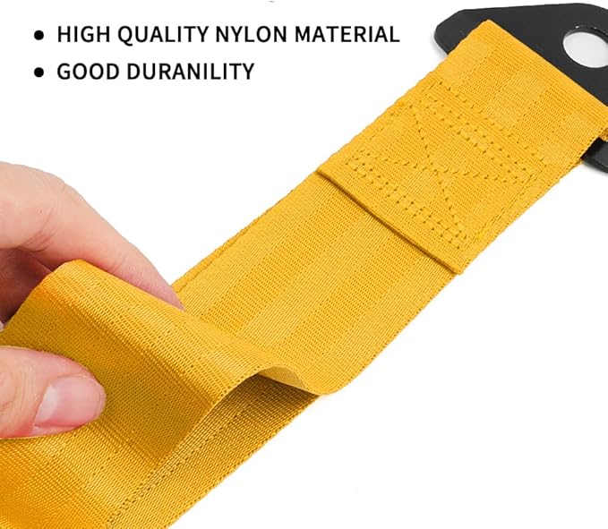 RASTP Racing Tow Strap, Car Modification Sports Trailer Belt Fit for Front or Rear Front Bumper Decorative (Gold)