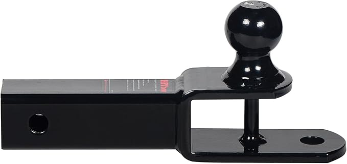 3-in-1 ATV/UTV Hitch Ball Mount Adapter with 1-7/8" Ball, Fits 2 inch Hitch Receiver, with Pin and Clip