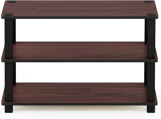Furinno Turn-S-Tube 3-Tier Shoe Rack, Dark Cherry/Black (Pack of 3)