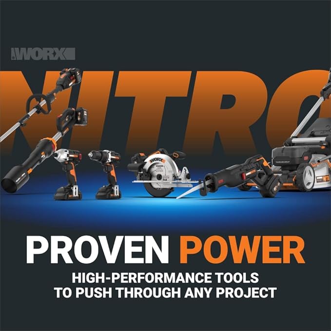 WORX Nitro 20V LED Work Light PowerShare, 160/350 Lumens Portable Light, LED Flashlight with Flexible Pivoting Head WX025L.9 – Tool Only
