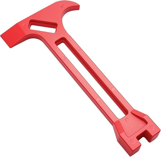 4-in-1 Emergency Tool – Gas & Water Shut Off Wrench, Non-Sparking Pry Bar, Earthquake Survival – Firefighter-Designed, Heavy-Duty Alloy (Red)