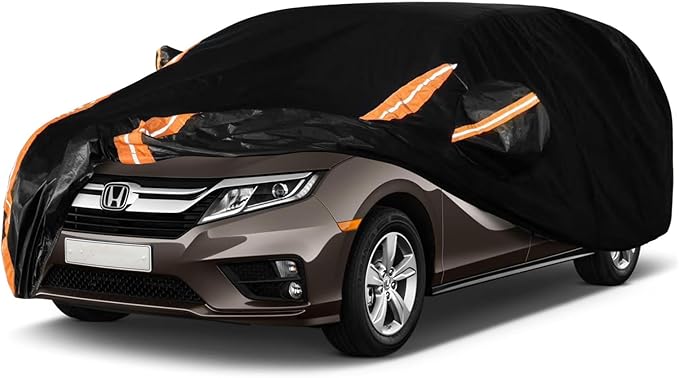 Car Cover Custom Fit for 1999-2025 Honda Odyssey, 8-Layer Waterproof All Weather SUV Cover, Full Exterior Cover Sun Rain Protection with Door Zipper and Storage Bag