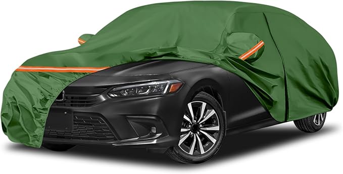 Waterproof Car Covers Replace for 2007-2025 Honda Accord, Multilayer Heavy Duty with Cotton Liner All Weather Custom-fit Car Cover with Zipper Door, Windproof Bands for Snow Rain Dust Protection
