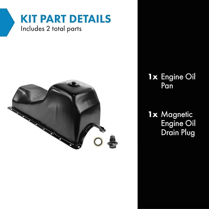 TRQ Engine Oil Pan Compatible with 83-91 E-250 Econoline Club Wagon 83-94 E-350 Econoline E-350 Econoline Club Wagon 84 F-150 F-250 F-350 88-89 F-59 Commercial Stripped Chassis 90-94 F-Super Duty