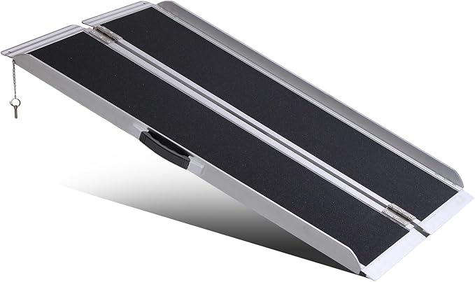 Portable Wheelchair Ramp 5FT,No-Slip Aluminum Folding Handicap Ramp 800 lbs Load Capacaity,Wheel Chair ramp for Home Steps,Stairs,car