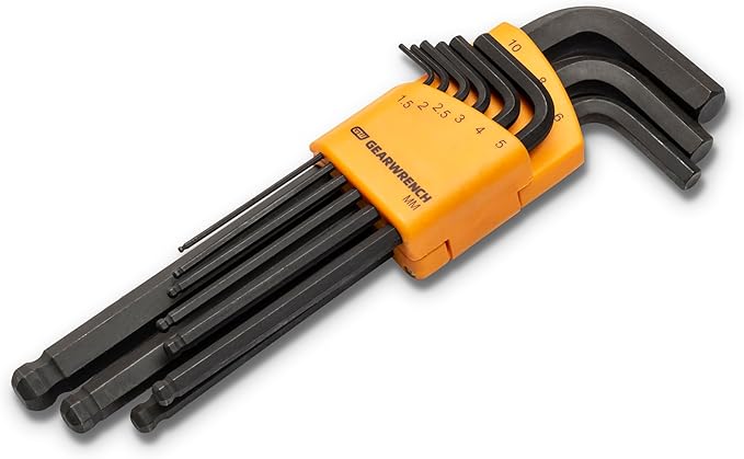 GEARWRENCH 9 Piece Metric Ball End Long Arm Hex Key Set - 83521