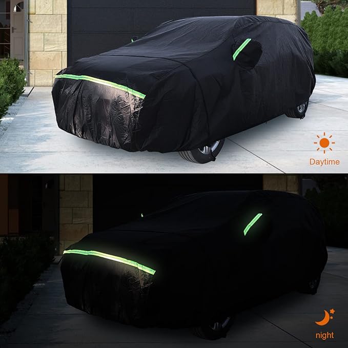 Waterproof Car Cover Compatible with 2002-2025 Honda CR-V, Black Car Cover with Inner Cotton & Safety Lock for Snow Rain Dust Hail Sun Protection