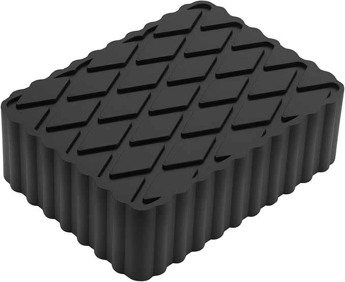 Car Jack Pads 6.3" x 4.7" x 2" Universal Jack Pad Adapter Heavy Duty Rubber Jack Stand Pads 6,000 Lbs(2.7 Tons) Anti-Slip Protect Frame Black 1Pc