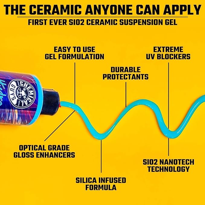 Chemical Guys HydroSlick Intense Gloss SiO2 Ceramic Coating HyperWax - High Shine and Long-Lasting Protection, Ceramic Coating for Cars, Safe for Trucks, SUVs, Motorcycles, RVs, and More - 16 fl oz