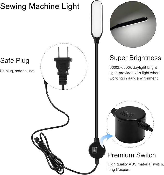 Magnetic Work Light, LED Machine Light with Flexible Gooseneck – Multi-Purpose for Workbench, Lathe, Drill Press & Crafting