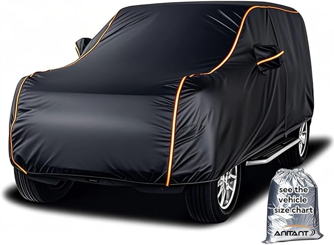 Super Lightweight Car Cover Waterproof All Weather, 2 Door Small SUV Covers, UV Rain Protection Full Exterior Covers Fit SUV Up to 182"