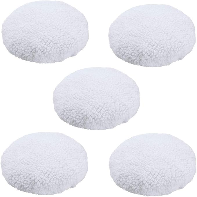 Car Polisher Pad Bonnet (5 to 6 Inch), 5Pcs Wool Polishing Bonnet Orbital Buffing Pad Cover Waxer Bonnet for Car Polisher