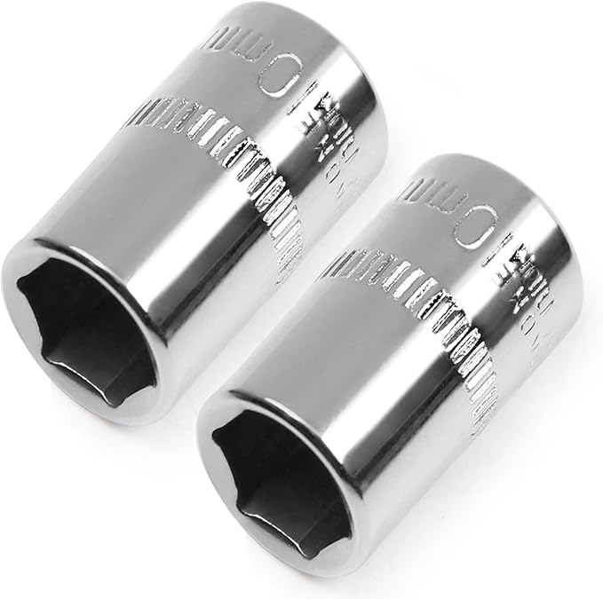 Utoolmart 1/4" Drive 10mm Socket, Shallow Socket Set, for General Repairs, 6-Point, Metric, Cr-V, 2pcs