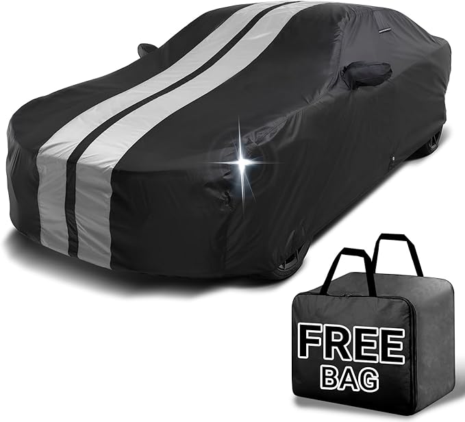 iCarCover Premium Car Cover for 2017-2021 Mercedes-Benz S-Class Convertible Heavy Duty Waterproof All Weather Automobiles Custom Fit Full Exterior UV Snow Rain Protection Covers (Stripe - Black/Gray)