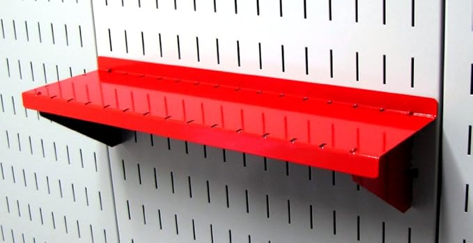 Wall Control Shelf 4in Deep Pegboard Shelf Assembly Pegboard and Slotted Tool Board – Red