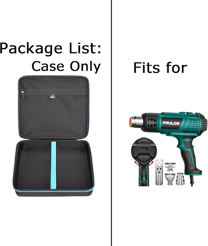 Tourmate Hard Storage Case for NEU MASTER/PRULDE Heat Gun - Travel Case with Built-in Mesh Pocket (Black)