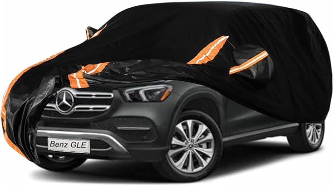 8-Layer Car Cover Custom Fit for Mercedes Benz GLE350 GLE400 GLE450 GLE43 GLE53 GLE63, All Weather Waterproof Outdoor Full Cover Dust Wind Snow Rain UV Protection - Zipper Door