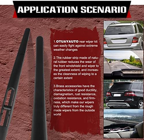OTUAYAUTO Rear Windshield Wiper Replacement for 2018-2024 Jeep Wrangler JL, Back Window Wiper Blade Arm Accessories, Wiper Cover Kits Assembly for Rear Windshield