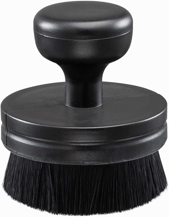 Auto Detail Brushes, ire Shine Applicator Brush, Automotive Tire Dressing Applicator Brush, Storage Stand Included for Detailing and Car Wash Kit, Black