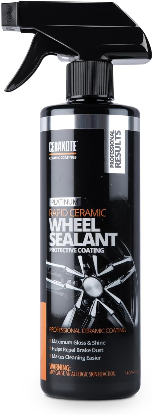 CERAKOTE Rapid Ceramic Wheel Sealant - Ceramic Spray Coating for Wheels - Quick and Easy to Apply - Repels Brake Dust – Extremely Hydrophobic