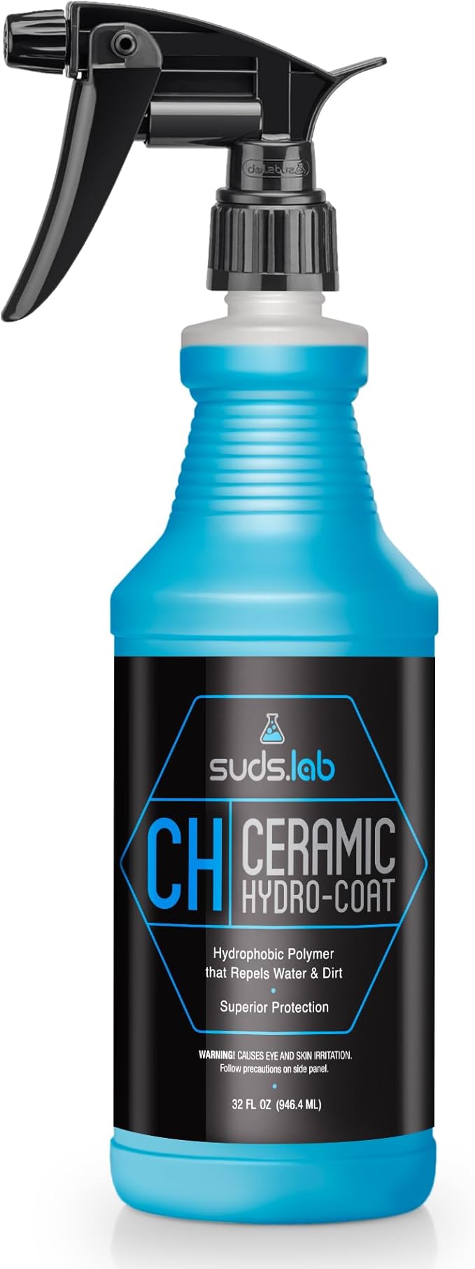 Suds Lab CH Ceramic Hydro-Coat, Hydrophobic Car Sealant, Water Activated Spray, Easy To Use Water and Dirt Repelling Finish Treatment For All Vehicles, High Gloss Spot Free Shine 32 oz.