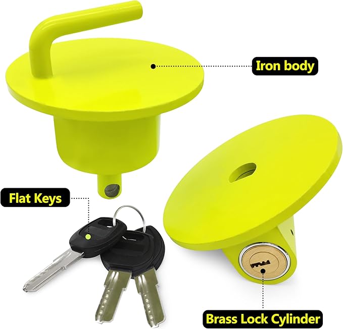 KAYCENTOP Lunette Tow Ring Lock, Pintle Hitch Lock, Tow Eye Lock for 2-1/2 to 3 Inch Lunette Eyes, Bright Green