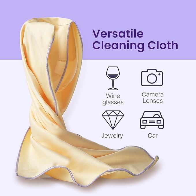 Vintorio Microfiber Polishing Cloth Clear, Streak Free, Cleaning for Wine Glasses - Extra Large and Soft Dish Towel (20 x 16)