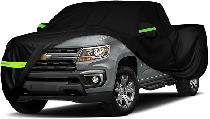 Waterproof Car Cover Compatible with Chevrolet Colorado/GMC Canyon Crew Cab 5.1ft/Extended Cab 6.1ft Bed 2015-2025, 420D All Weather Car Cover with Zipper Door for Snow Rain Dust Hail Protection