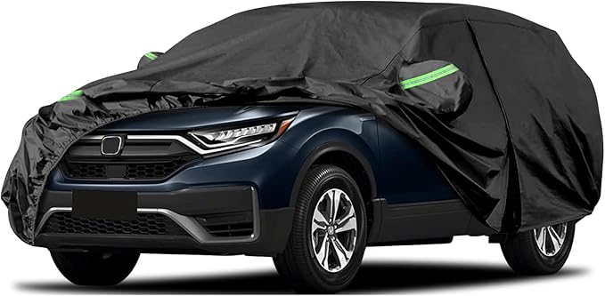 Waterproof Car Cover Compatible with 2002-2025 Honda CR-V, Black Car Cover with Inner Cotton & Safety Lock for Snow Rain Dust Hail Sun Protection