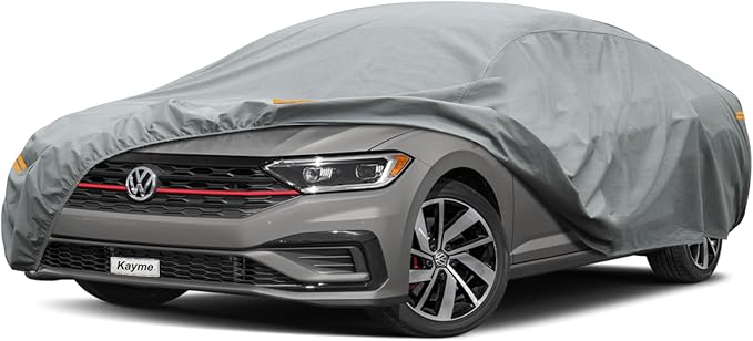 Kayme Heavy Duty Car Cover Custom Fit Volkswagen Jetta GLI (2005-2017) Waterproof All Weather for Automobiles, Full Exterior Covers Sun Rain UV Protection.（Deliver About 3-10 Days）