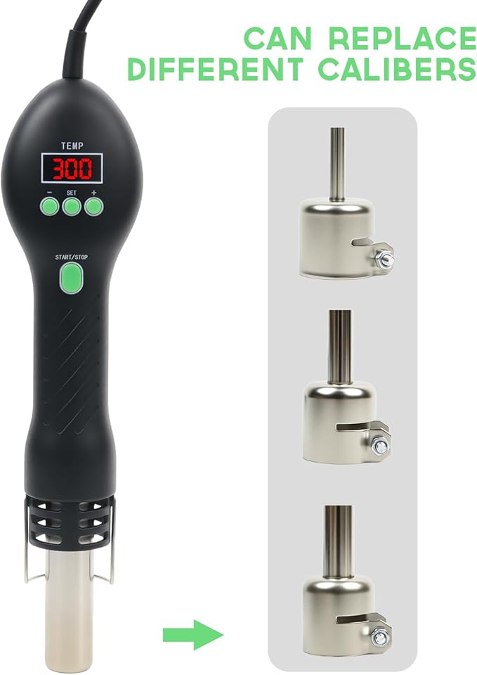Hot Air Rework Station, Electronics Soldering Heat Gun, 500°C(932°F) Temperature Control, SMD Rework Tool with Air Volume Control