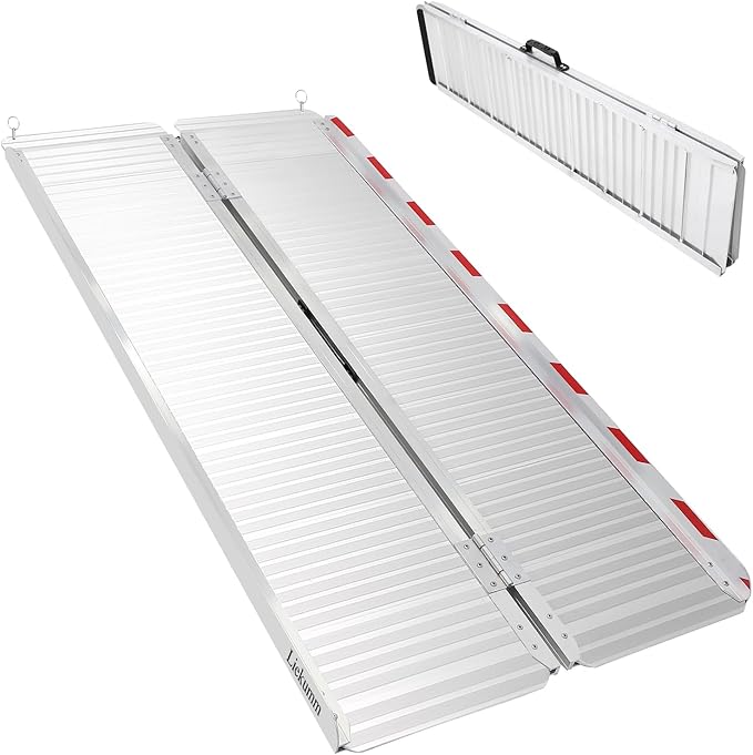 LIEKUMM 5ft Portable Wheelchair Ramp, 600LBS Capacity, Ramps for Wheelchairs for Home, Ramp for Stairs, Wheelchair Ramps for Vans, Suitable for Wheelchairs, Bicycles, Scooters