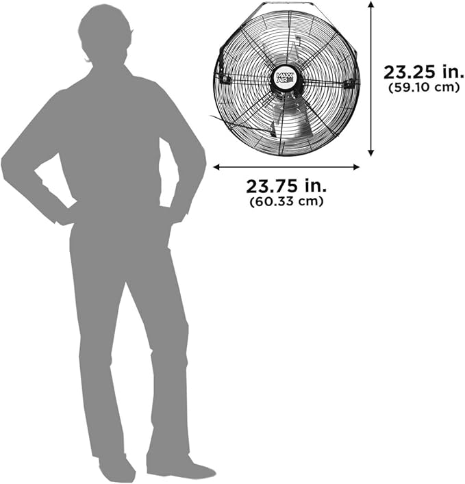 Maxx Air Wall Mount Fan | 18" Commercial Grade Fan for, Garages, Shop, Barns and Patios for Outdoor Use | Easy Operation and Powerful 1,450 CFM | Industrial Wall Mount
