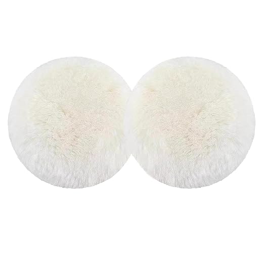 2Pcs 5" Wool Polishing Pads,Soft Wool Sheepskin Polishing Buffing Pad Wheels for Car Furniture Glass Flocking Hook & Loop Back for Random Orbital Sander